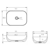 Lavabo da appoggio effetto marmo grigio 50×38,5 cm