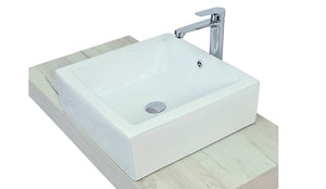 Lavabo da appoggio con troppo pieno 46x46x15 cm bianco Mues Miral