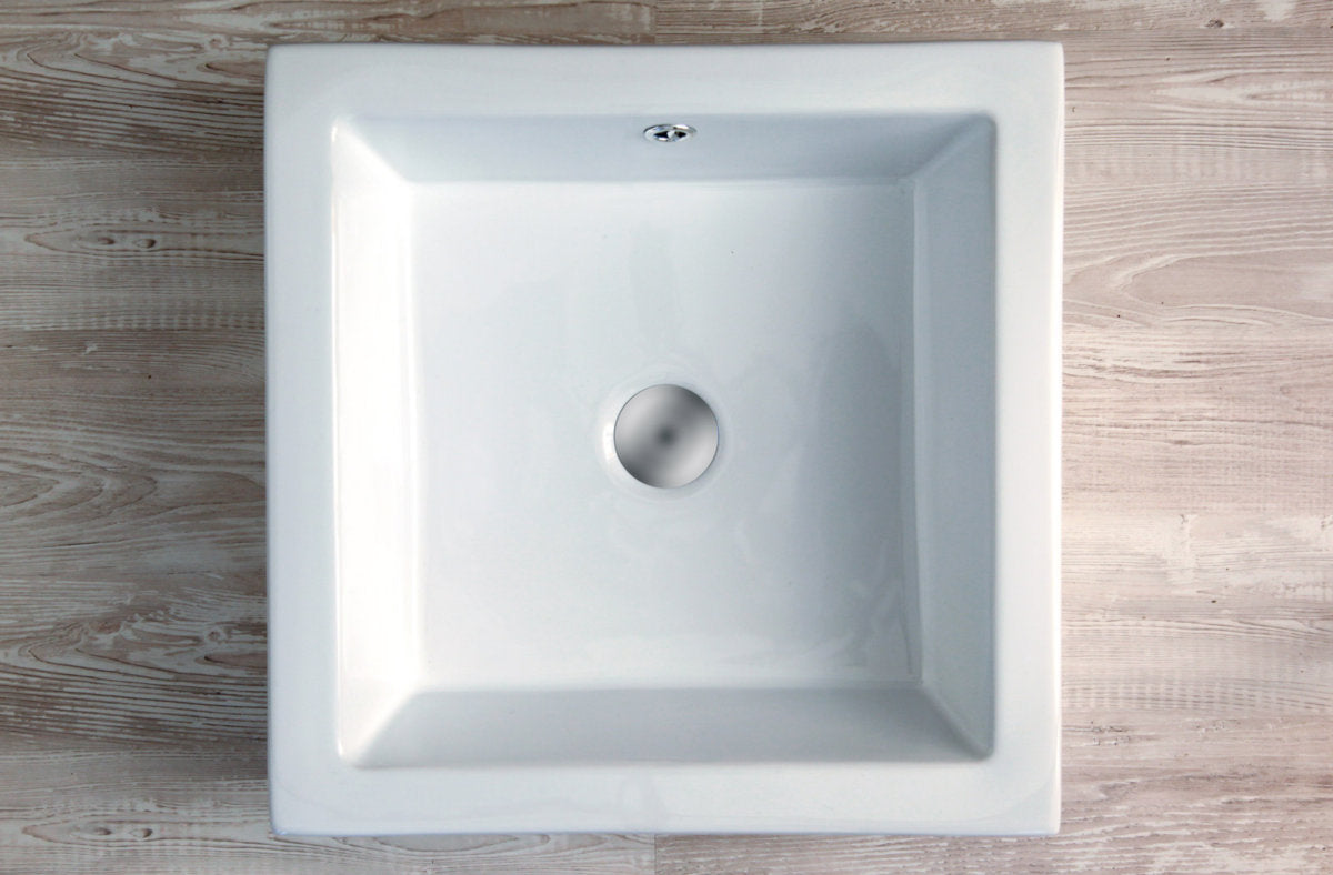 Lavabo da appoggio con troppo pieno 46x46x15 cm bianco Mues Miral