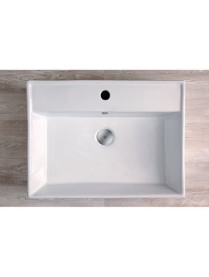 Lavabo da appoggio con troppo pieno 58x45x15 cm bianco Mues Tile