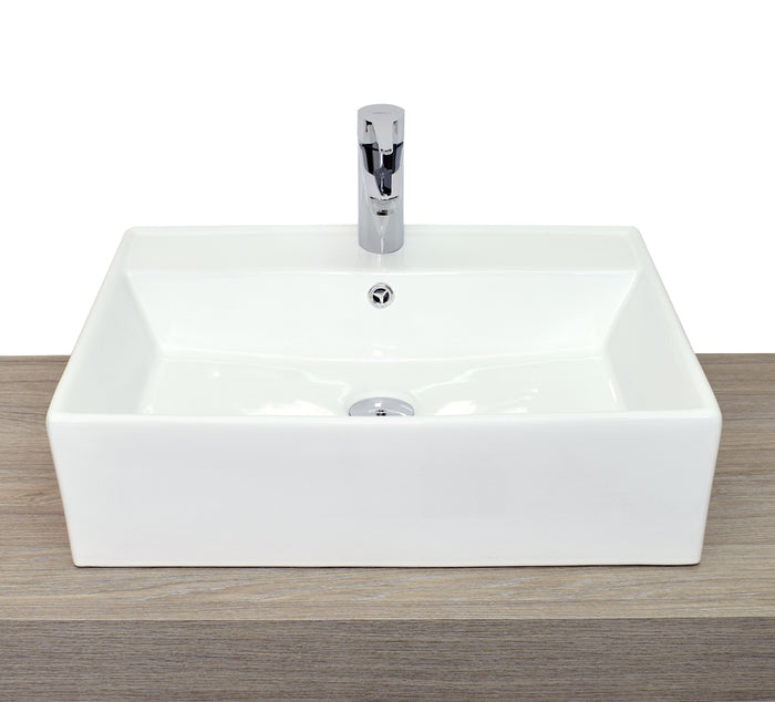 Lavabo da appoggio con troppo pieno 58x45x15 cm bianco Mues Tile