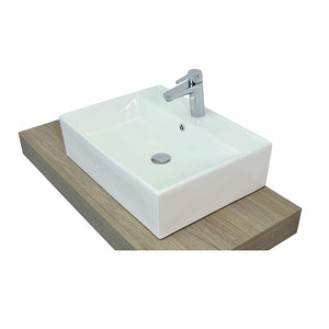 Lavabo da appoggio con troppo pieno 58x45x15 cm bianco Mues Tile