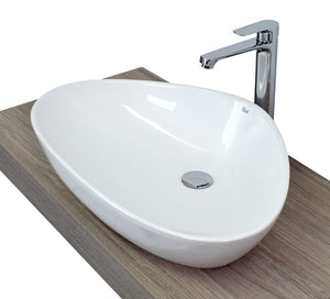 Lavabo da appoggio con troppo pieno 67x44x15cm bianco Mues Joy