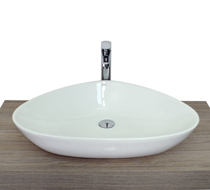 Lavabo da appoggio con troppo pieno 67x44x15cm bianco Mues Joy