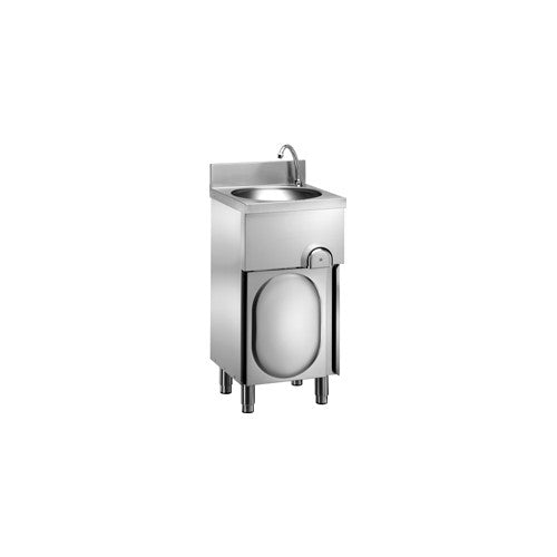 Lavamani inox comando a ginocchio pizzeria cm 40x40x85 RS7149