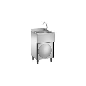 Lavamani inox con miscelatore ristorante pizzeria cm 50x50x85 RS7148