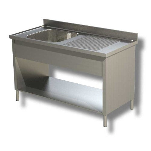 Lavello 100x60x85 acciaio inox 304 su fianchi ripiano cucina ristorante RS8290