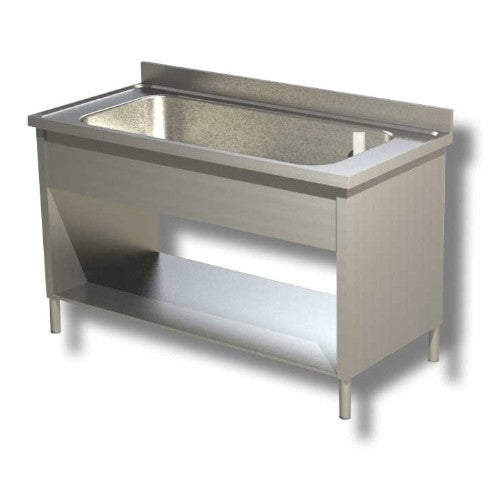 Lavello 100x60x85 acciaio inox 304 su fianchi ripiano cucina ristorante RS8320