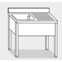 Lavello 100x60x85 acciaio inox 304 su gambe cucina ristorante RS5549