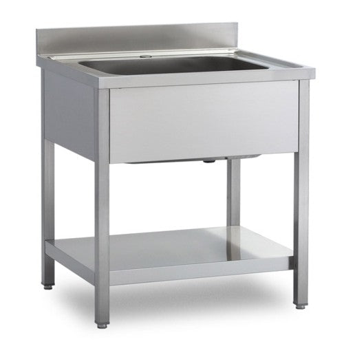 Lavello 100x60x85 acciaio inox 304 su gambe ripiano cucina ristorante RS5969