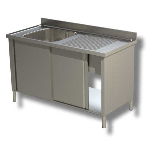 Lavello 100x60x85 acciaio inox 430 armadiato cucina ristorante pizzeria RS4882