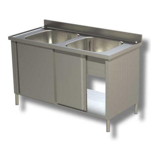 Lavello 100x60x85 acciaio inox 430 armadiato cucina ristorante pizzeria RS4889