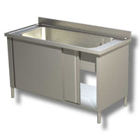 Lavello 100x60x85 acciaio inox 430 armadiato cucina ristorante pizzeria RS4912