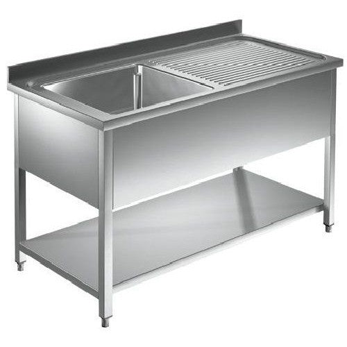 Lavello 100x60x85 acciaio inox 430 su gambe ripiano cucina ristorante RS4682