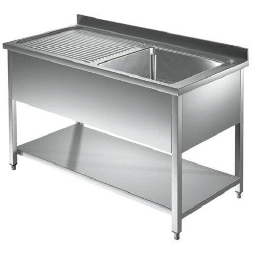 Lavello 100x70x85 acciaio inox 304 su gambe ripiano cucina ristorante RS5522