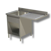 Lavello 120x60x85 acciaio inox 430 su fianchi ripiano vano lavastoviglie RS4991