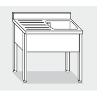 Lavello 120x70x85 acciaio inox 304 su gambe cucina ristorante RS5556