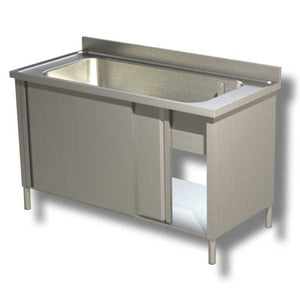 Lavello 120x70x85 acciaio inox 430 armadiato cucina ristorante pizzeria RS4963