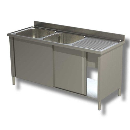 Lavello 140x70x85 acciaio inox 430 armadiato cucina ristorante pizzeria RS4951