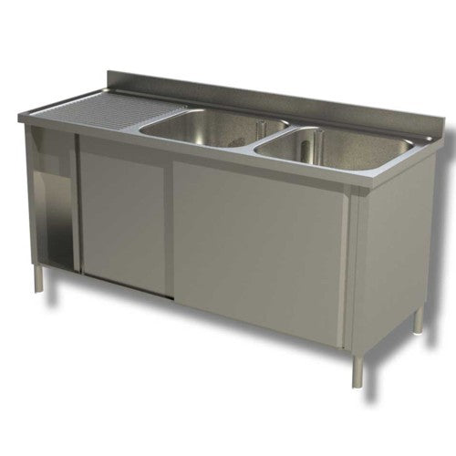 Lavello 150x60x85 acciaio inox 430 armadiato cucina ristorante pizzeria RS4895