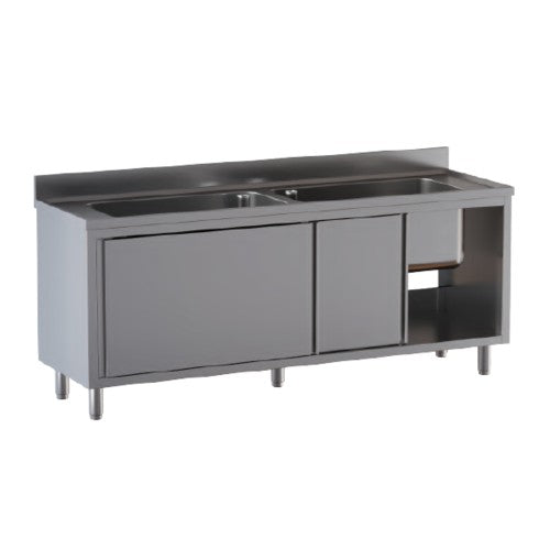 Lavello 160x60x85 acciaio inox 430 armadiato cucina ristorante pizzeria RS4918