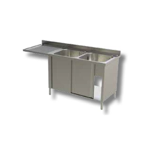 Lavello 160x70x85 acciaio inox 304 armadiato vano lavastoviglie cucina RS5946