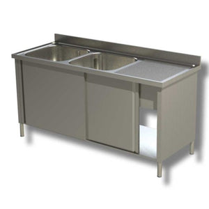 Lavello 180x60x85 acciaio inox 430 armadiato cucina ristorante pizzeria RS4905