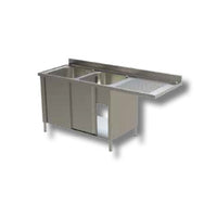 Lavello 180x70x85 acciaio inox 304 armadiato vano lavastoviglie cucina RS5947