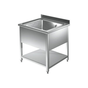 Lavello 50x70x85 acciaio inox 430 su gambe ripiano cucina ristorante RS4721