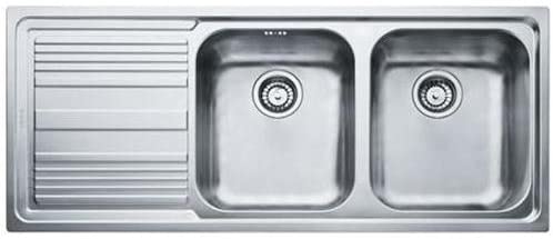 Lavello da cucina 2 vasche a destra ad incasso 116x50 cm acciaio inox modello logica line 101.0150.821 franke