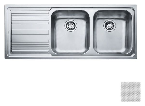 Lavello da cucina 2 vasche a destra ad incasso 116x50 cm acciaio inox modello logica line dekor 101.0086.284 franke