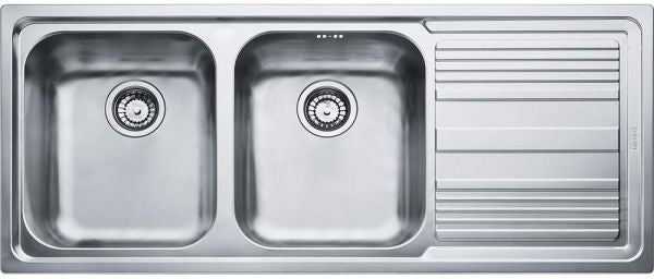 Lavello da cucina 2 vasche a sinistra ad incasso 116x50 cm acciaio inox modello logica line 101.0085.849 franke