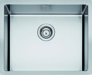 Lavello da incasso in acciaio inox a una vasca con foro per miscelatore 54x44cm Coveh 