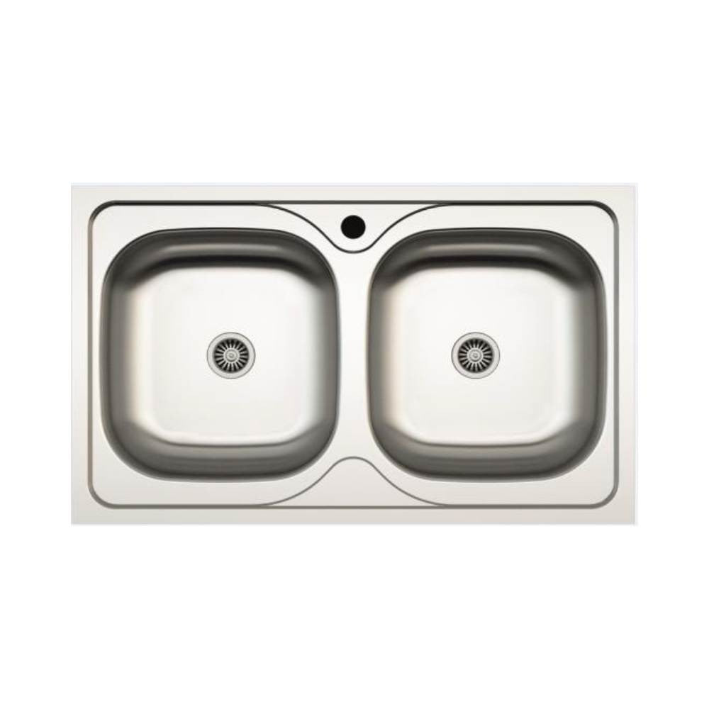 Lavello incasso cucina MP862V acciaio 86x50 cm due vasche