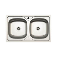 Lavello incasso cucina MP862V acciaio 86x50 cm due vasche