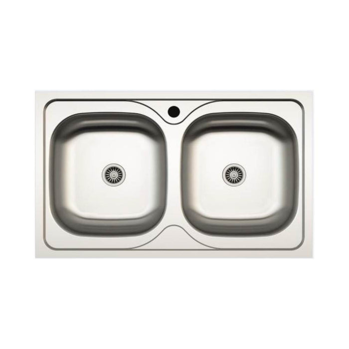 Lavello incasso cucina MP862V acciaio 86x50 cm due vasche