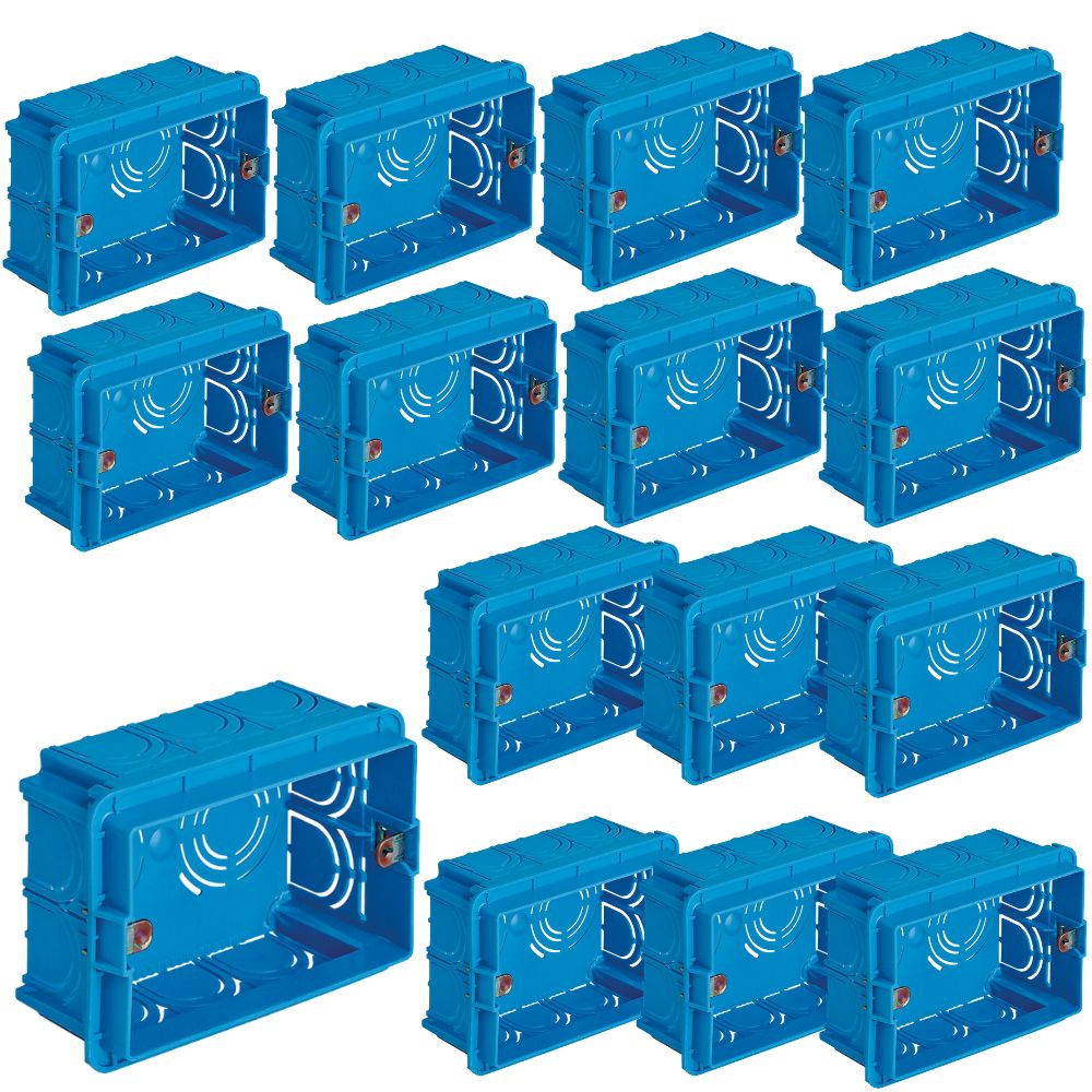 Scatola incasso portafrutti 15 pezzi 3 posti incasso compatibile magic blu