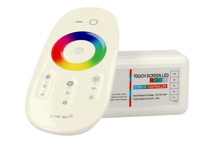 Led Controller Dimmer RGBW RGB+W 4 Canali Telecomando RF Touch 2,4G 12V 24V 6AX4