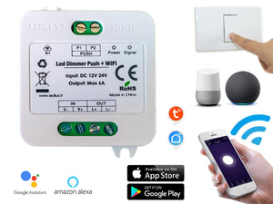 Led Dimmer Con Pulsante Memoria 12V 24V 6A WiFi Smart Per Striscia Led Compatibile Con Alexa Google Home