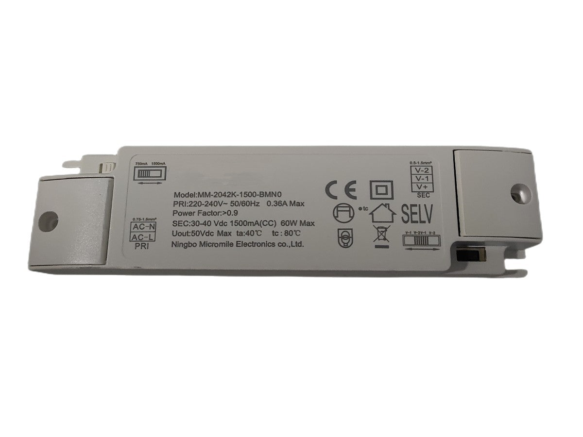 Led Driver CC 60W 1500mA o 30W 750mA 30V-40VDC Alimentatore Corrente Costante Per Pannello Led CCT 60X60cm 120X30cm