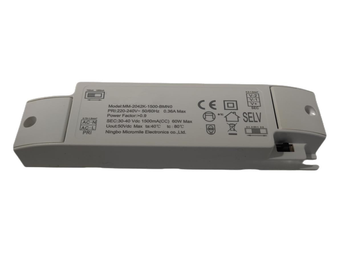 Led Driver CC 60W 1500mA o 30W 750mA 30V-40VDC Alimentatore Corrente Costante Per Pannello Led CCT 60X60cm 120X30cm