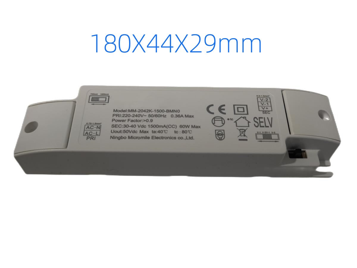 Led Driver CC 60W 1500mA o 30W 750mA 30V-40VDC Alimentatore Corrente Costante Per Pannello Led CCT 60X60cm 120X30cm