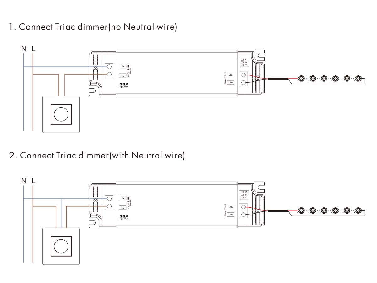 Led Driver CC Dimmerabile 10W TE-10A Con Triac Corrente Costante Modulare 350/400/450/500/550/600/650/700mA