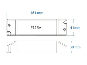 Led Driver CC Dimmerabile 15W Pulsante + RF Corrente Costante Modulare 150mA 200mA 350mA 400mA 450mA 500mA 650mA 700mA PT-15A