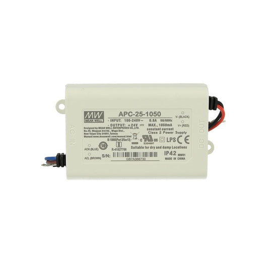 Led Driver CC MeanWell APC-25-1050 Trasformatore 1050mA 9V-24V DC 25W Corrente Costante IP42