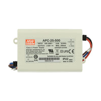 Led Driver CC MeanWell APC-25-500 Trasformatore 500mA 15V-50V DC 25W Corrente Costante IP42