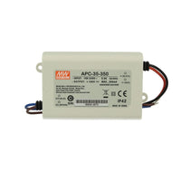 Led Driver CC MeanWell APC-35-350 Trasformatore 350mA 28V-100V DC 35W Corrente Costante IP42