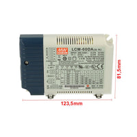 Led Driver CC Meanwell LCM-60DA2 Dimmerabile DALI Corrente Costante Selezionabile 500/600/700/900/1050/1400mA