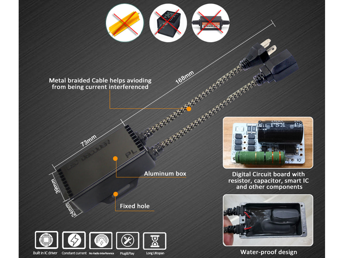 Led Warning Canceller H4 12V Filtro Resistenza Cancella Errore Kit Full Led