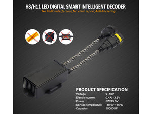 Led Warning Canceller H8 H11 H9 12V Filtro Resistenza Cancella Errore Kit Full Led